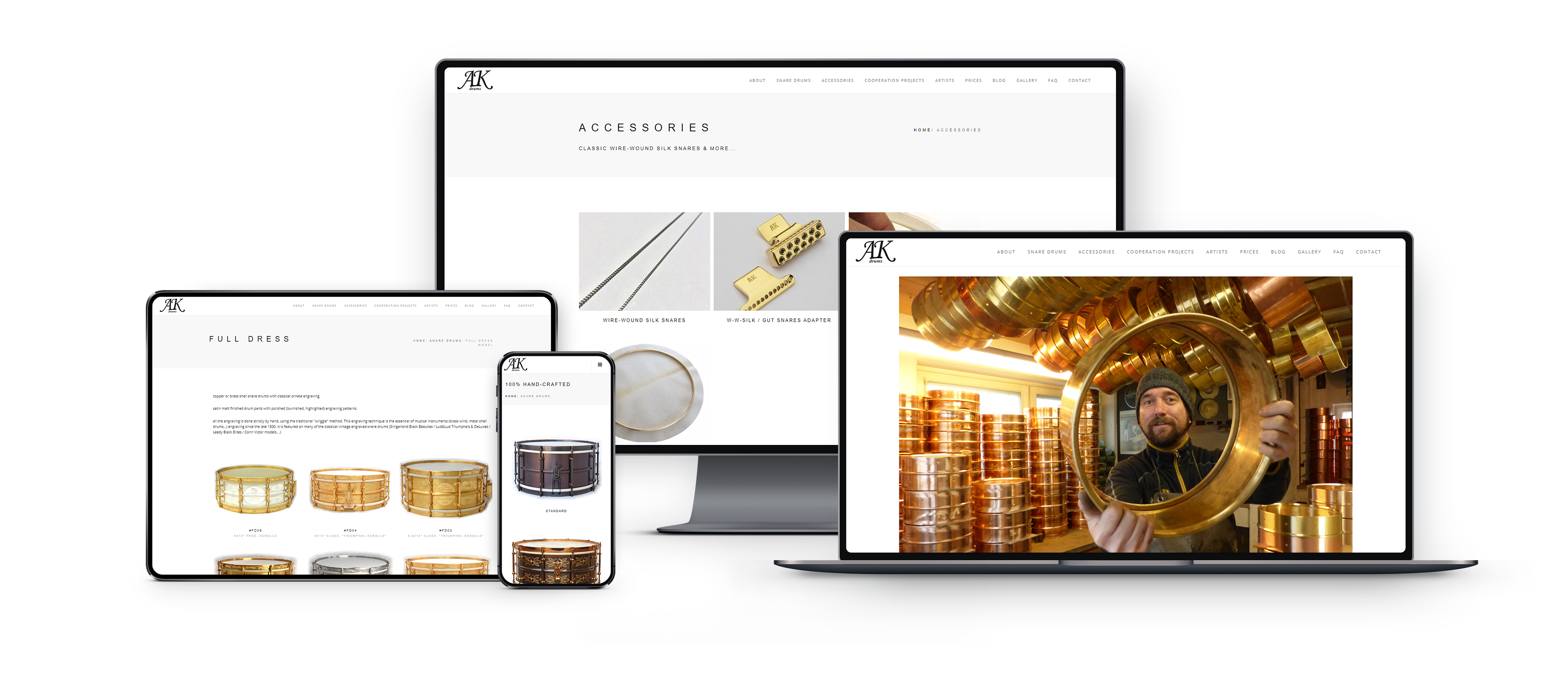 Sito web responsive di AK Drums