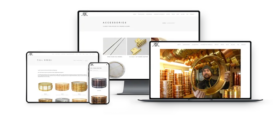 Sito web responsive di AK Drums