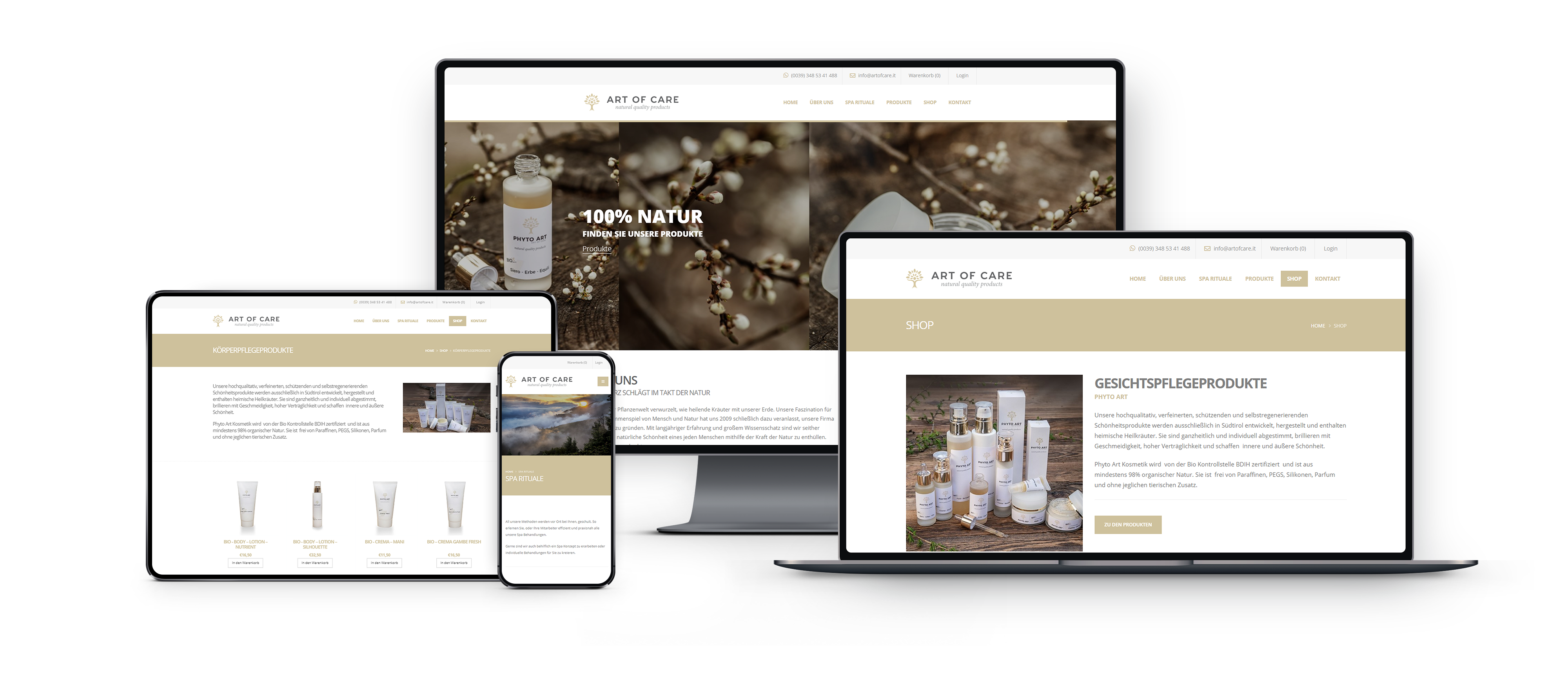 Sito web responsive di Art of Care