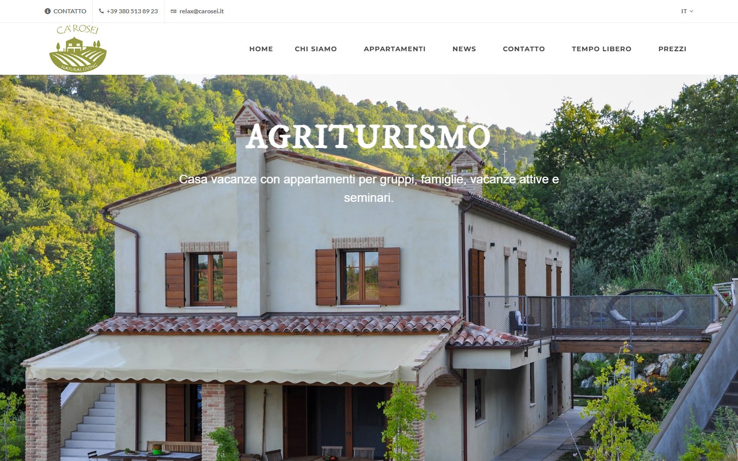 Sito web dell'agriturismo Ca' Rosei