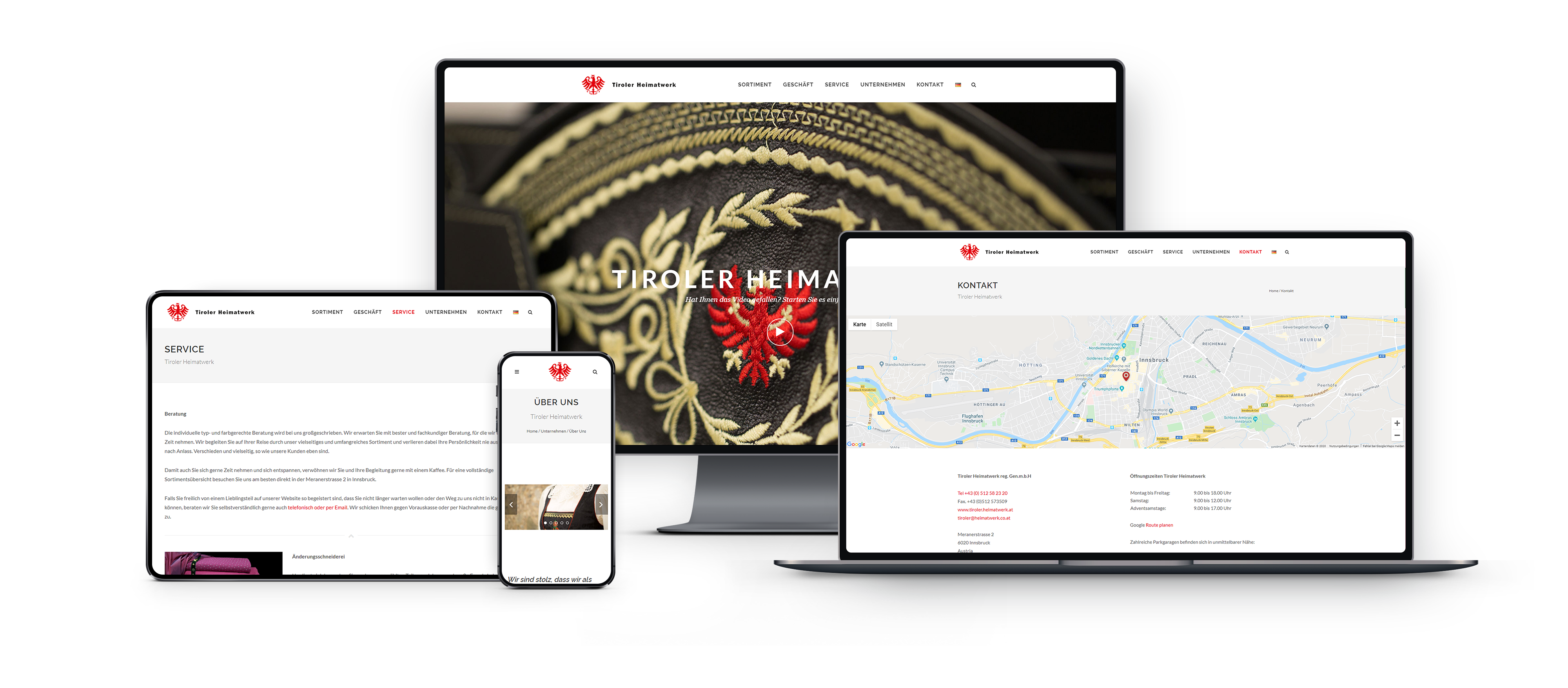 Sito web responsive del Tiroler Heimatwerk