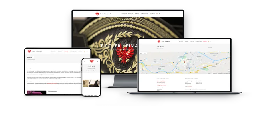 Sito web responsive del Tiroler Heimatwerk