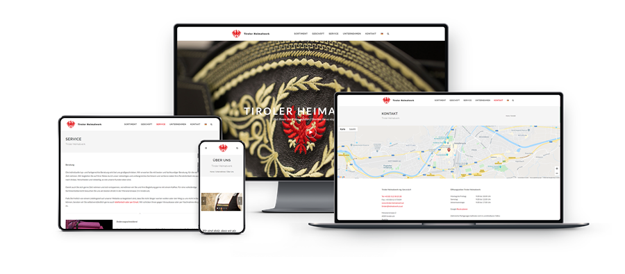 Responsive Website des Tiroler Heimatwerks