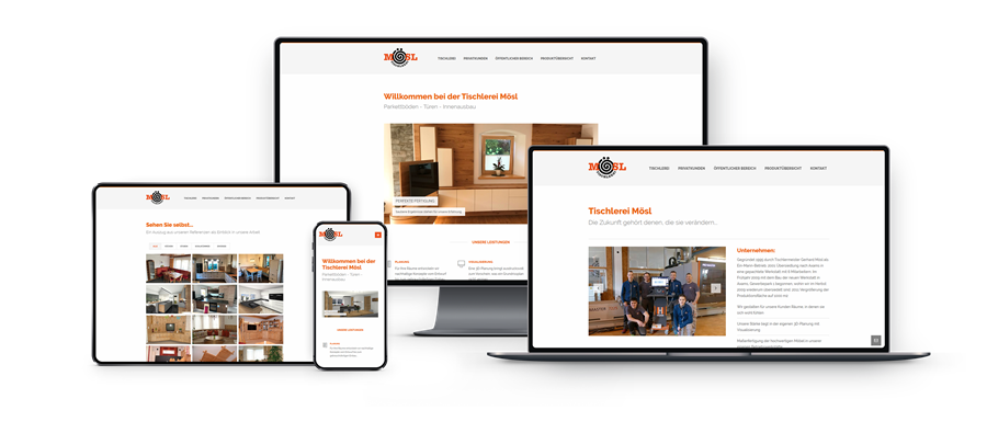 Responsive Website der Tischlerei Mösl