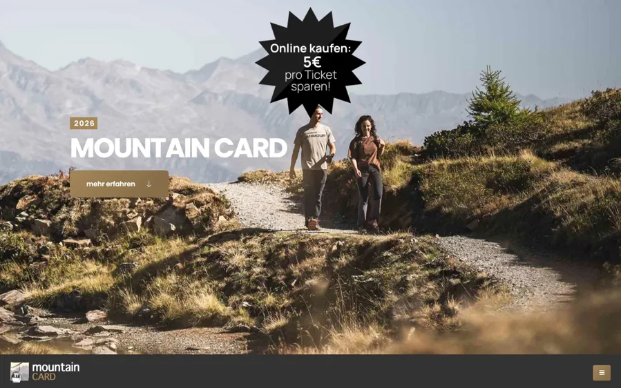 Sito web della Mountain Card