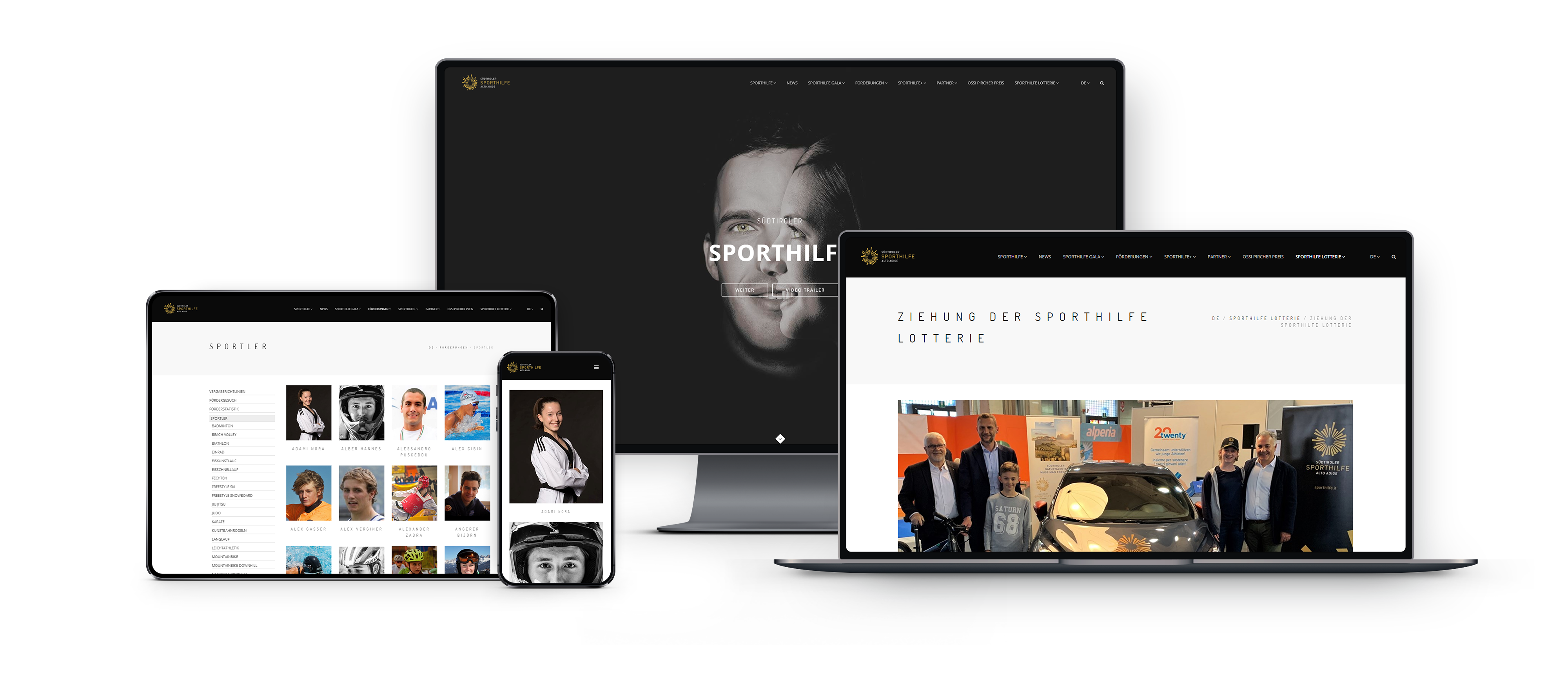 Sito web responsive della Südtiroler Sporthilfe