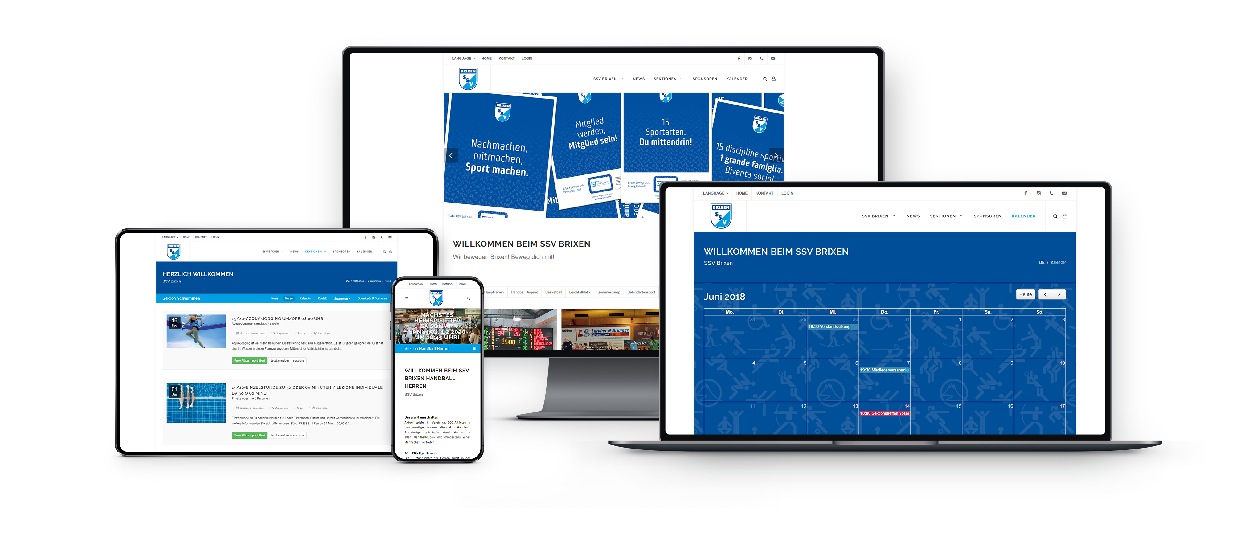 Sito web responsive del SSV Brixen