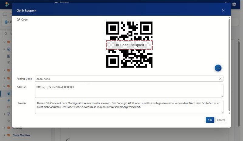 Fenster Gerät koppeln mit QR-Code und Pairing-Code