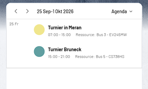 Busmodul – Agenda am Smartphone
